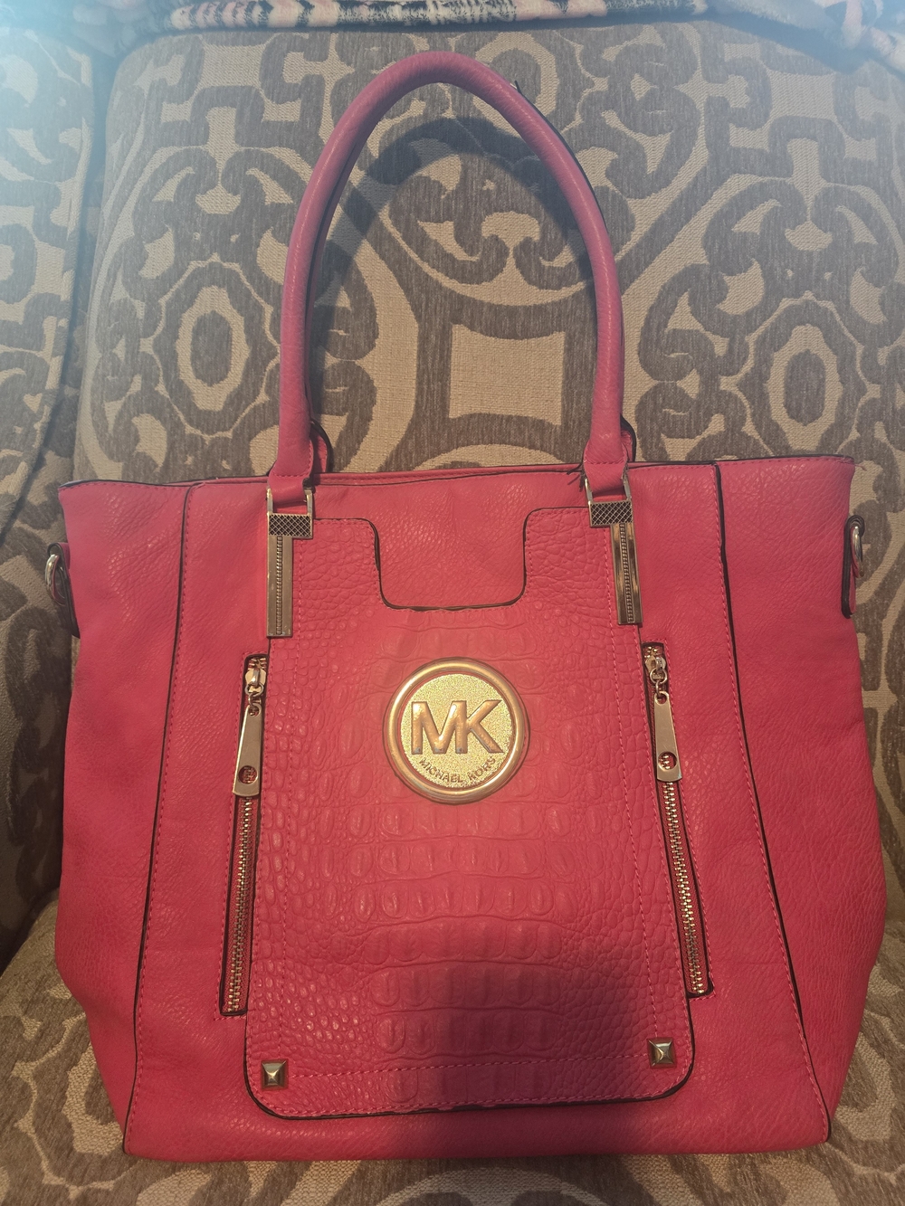 Michael Kors Pink Leather Tote Bag